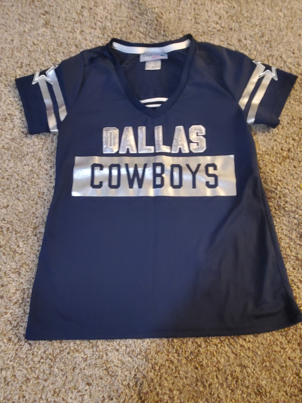 Dallas Cowboys Womens Navy V-Neck Team Tee